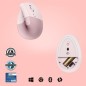 Logitech Lift Vertical Ergonomic Mouse Optisk Trådløs Pink